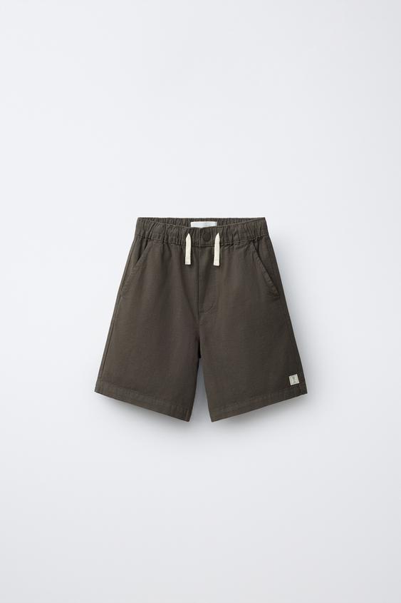 BERMUDA GOMAS ALGODÓN - Marrón de Zara - Imagen 0