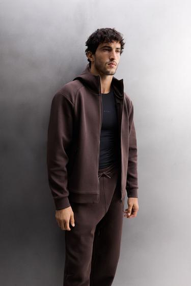 TECHNICAL ZIP-UP HOODIE - Burgundy by Zara - Image 6