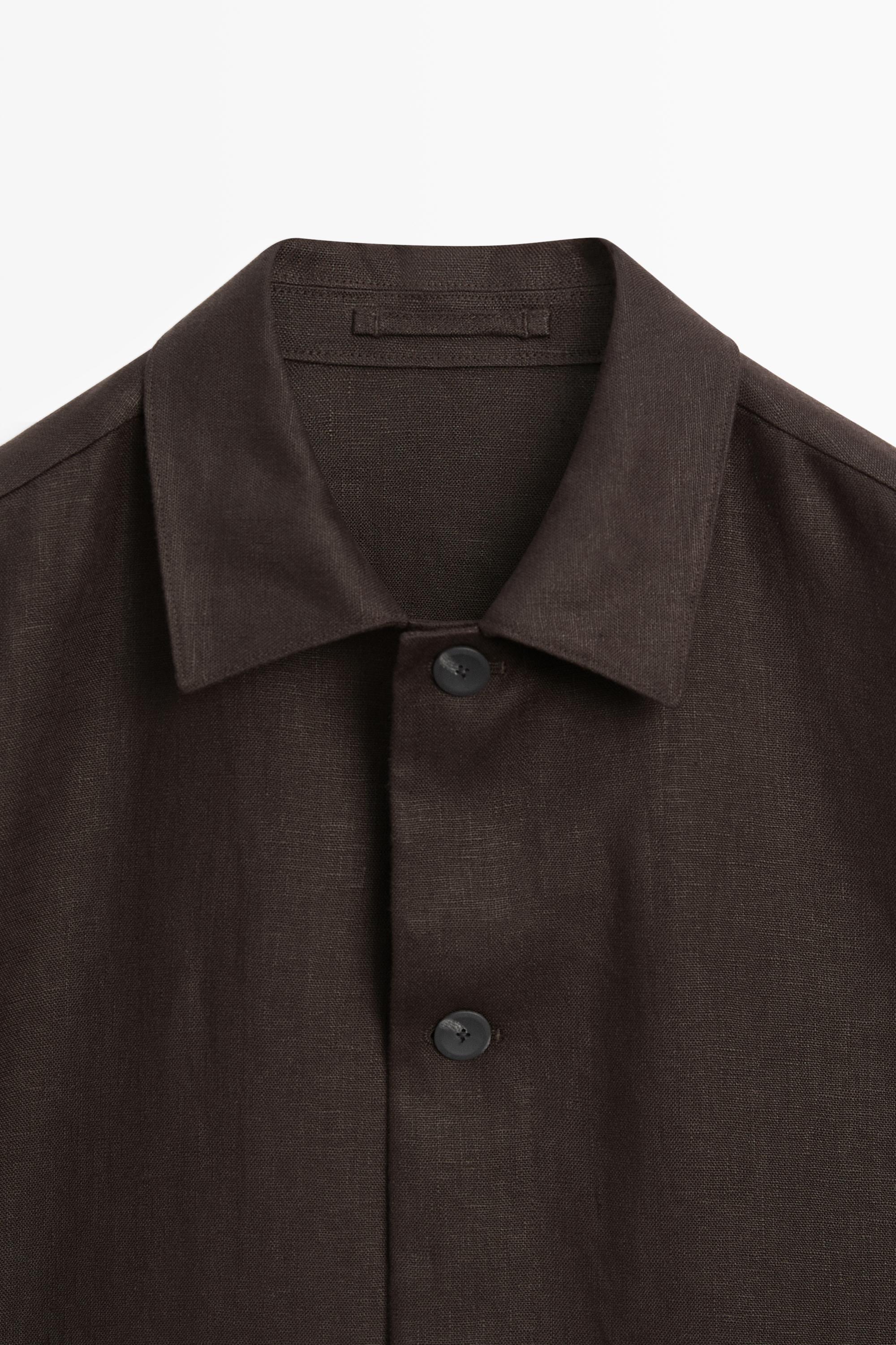 100% linen total look overshirt