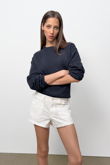 SHORTS WITH DRAWSTRING POCKETS - White by Zara - Image 1