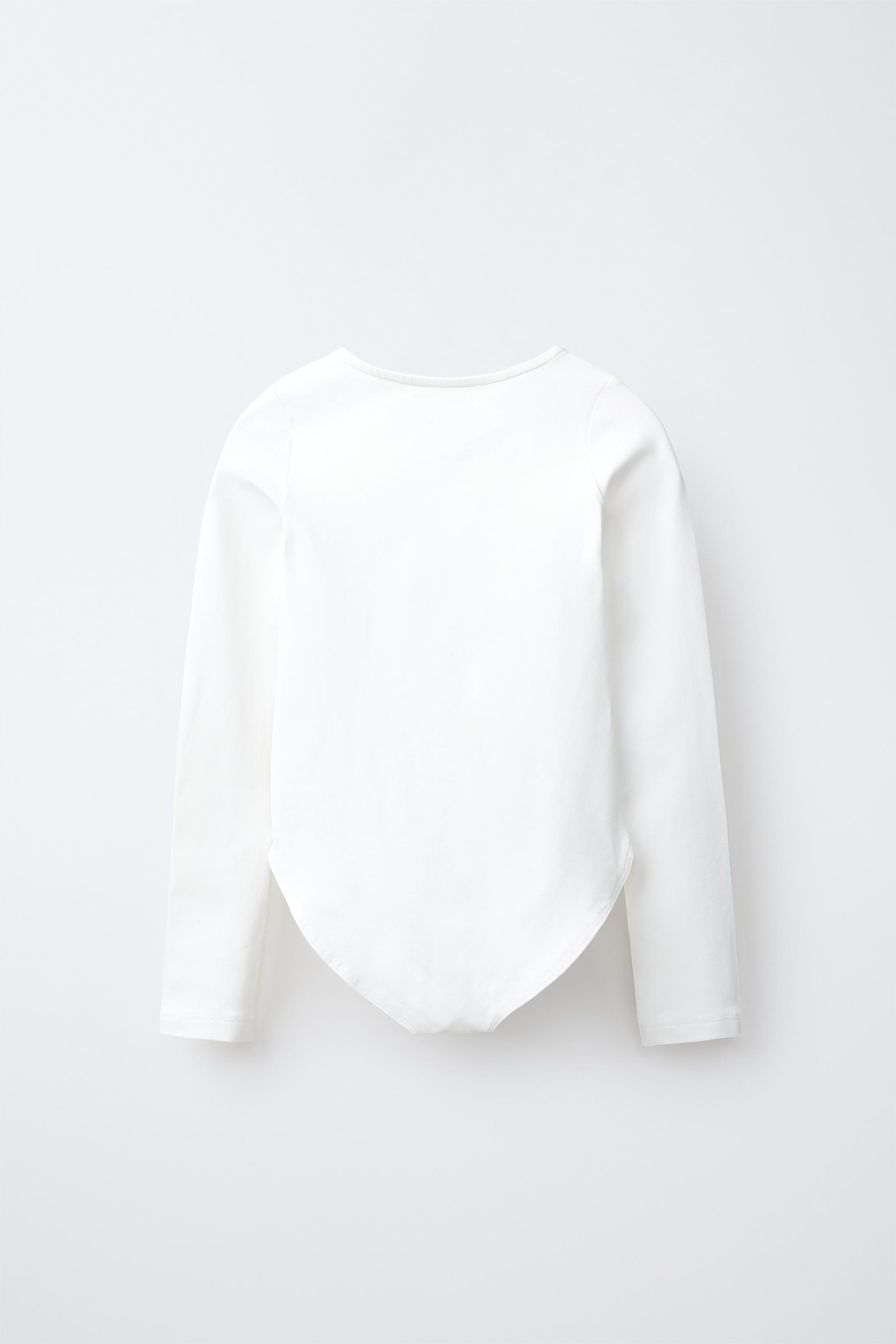 LONG SLEEVE SOLID BODYSUIT — White