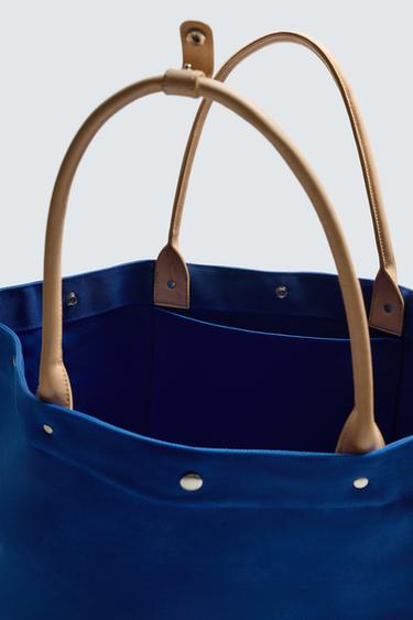 SAC SHOPPER DÉTAILS CUIR AARON LEVINE X ZARA - Bleu de Zara - Image 6