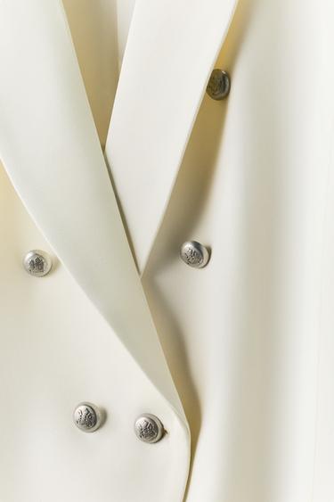 ZW COLLECTION DOUBLE-BREASTED SHOULDER PAD BLAZER - Ecru by Zara - Image 13