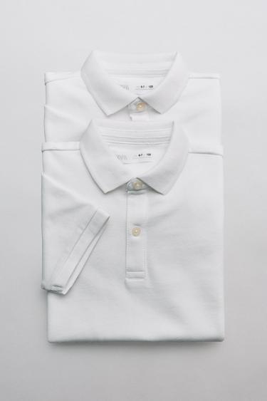 SET TWEE PIQUÉ POLO'S - Wit van Zara