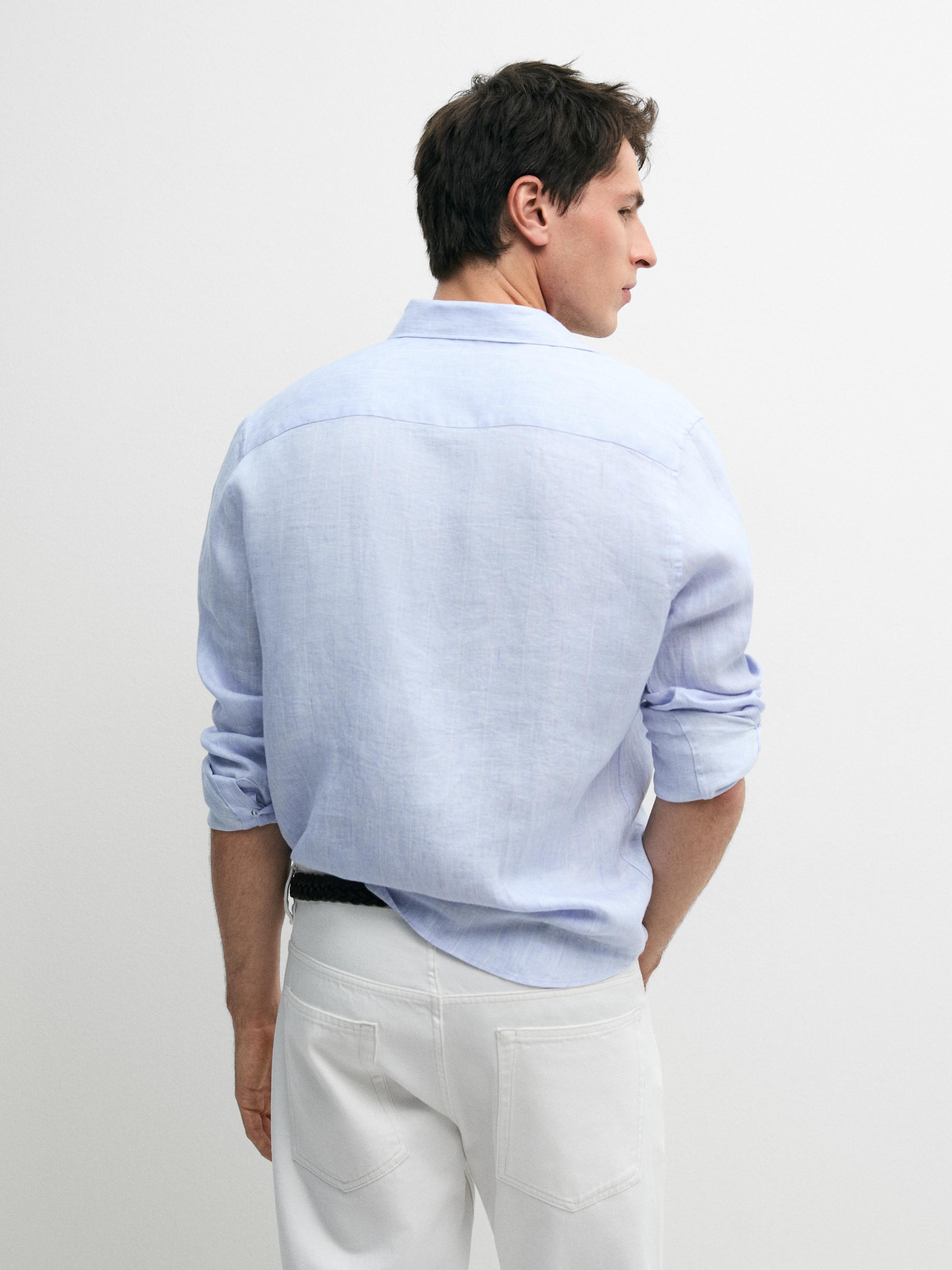Chemise à rayures 100 % lin