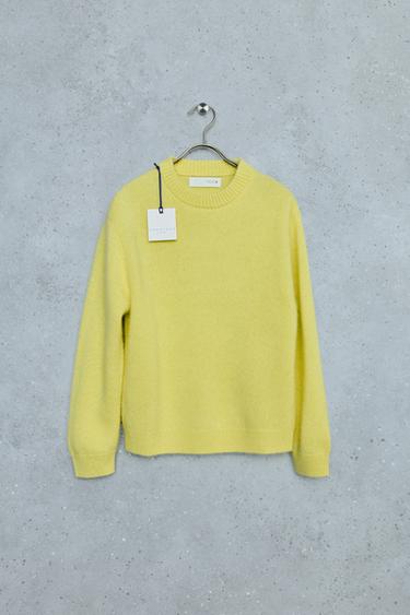 STORIESZ - 100% CASHMERE KNIT SWEATER — Yellow 1