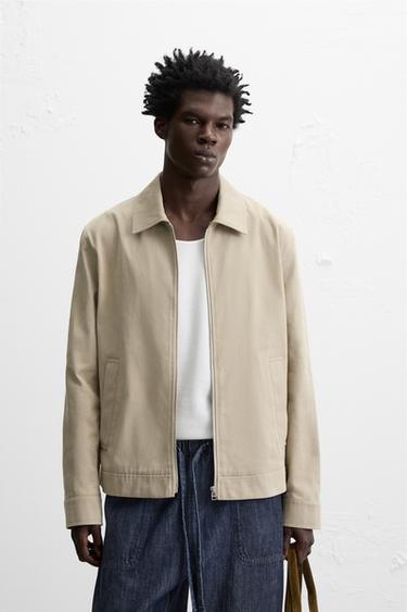 REGULAR FIT COTTON JACKET - Light beige by Zara