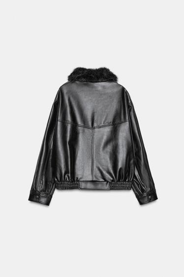 VESTE COL EFFET FOURRURE AMOVIBLE - Noir de Zara - Image 7
