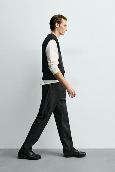 THERMAL STRAIGHT-LEG JEANS - Black by Zara - Image 6