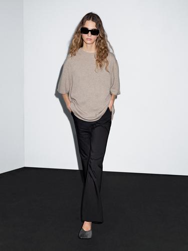 Jersey punto oversize 100% cashmere - Negro oro de Zara - Imagen 0