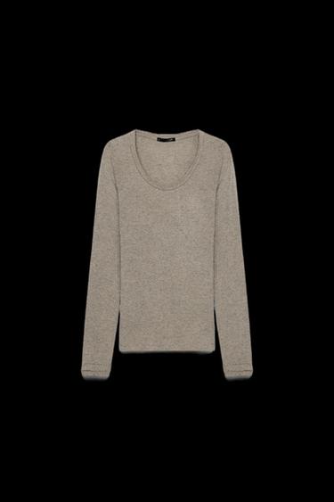LONG SLEEVE T-SHIRT - Mink marl by Zara