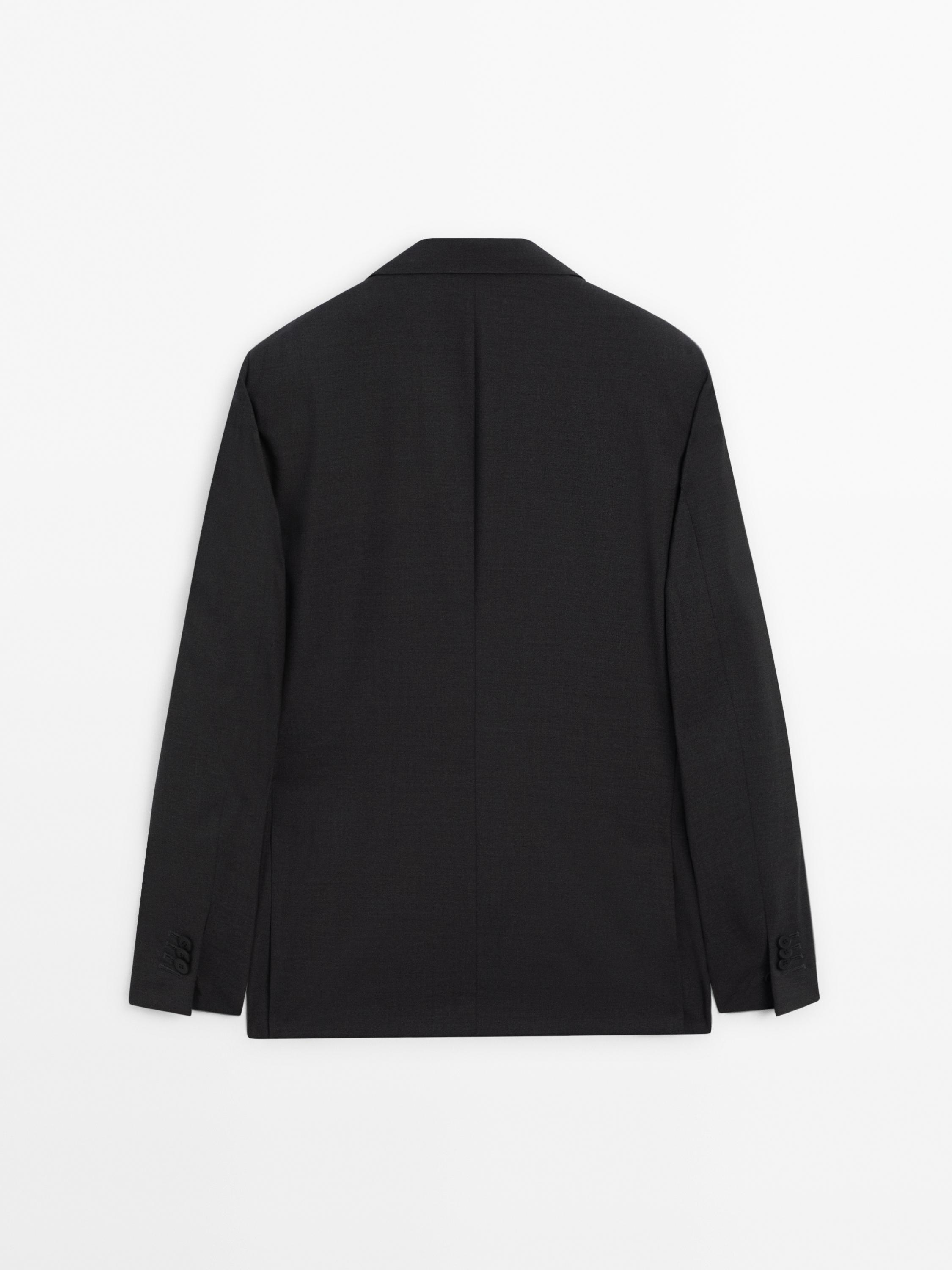 100% wool grey suit blazer