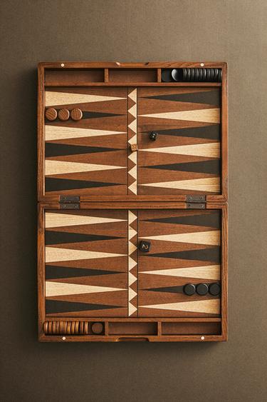 WOODEN BACKGAMMON SET - Brown by Zara