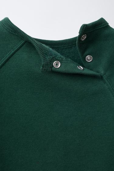 TERRY PATCH SWEATSHIRT AND JOGGER TROUSERS SET - Mid-green by Zara - Image 3