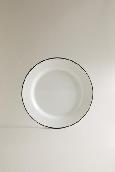Zara IRON DESSERT PLATE WITH RIM - Cream - Image 0