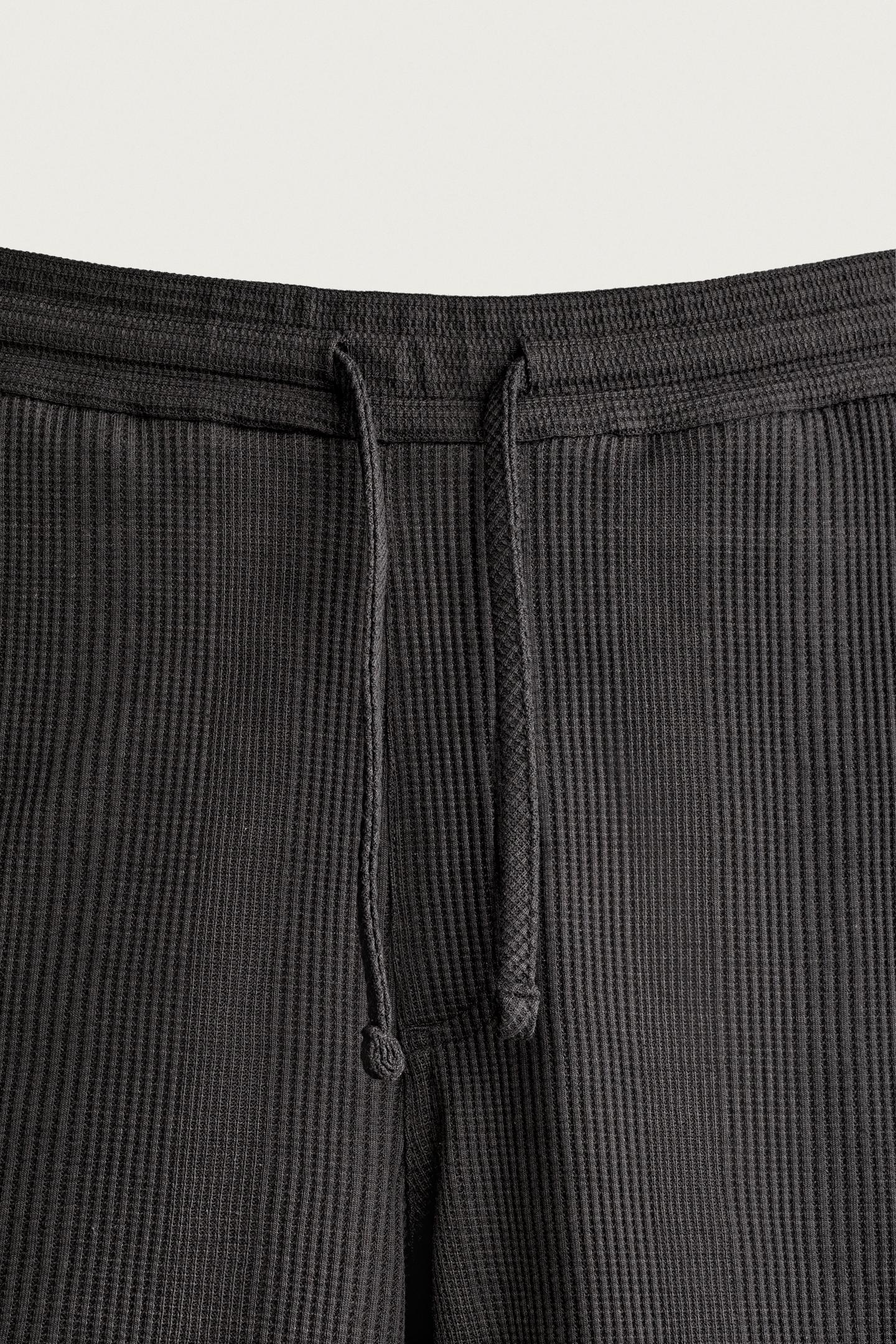 Мужские шорты Zara Textured Relaxed Fit, цвет: Угольный — фото 9