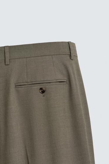 PANTALON DE COSTUME REGULAR FIT - Vert de Zara - Image 7