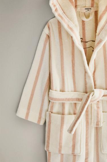 PEIGNOIR ENFANT RAYURES CHIEN PATINEUR - Rose / Blanc de Zara - Image 2