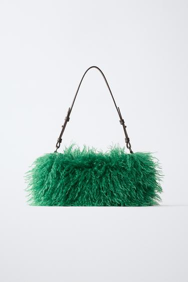 SHEEPSKIN SHOULDER BAG - Green by Zara