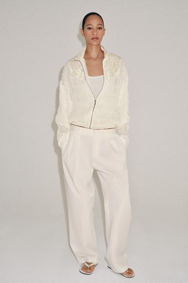 ZW COLLECTION GATHERED BOMBER JACKET - Ecru by Zara