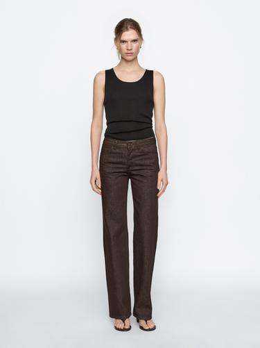 Zara Wide-leg mid-rise jeans - Dark brown - Image 0