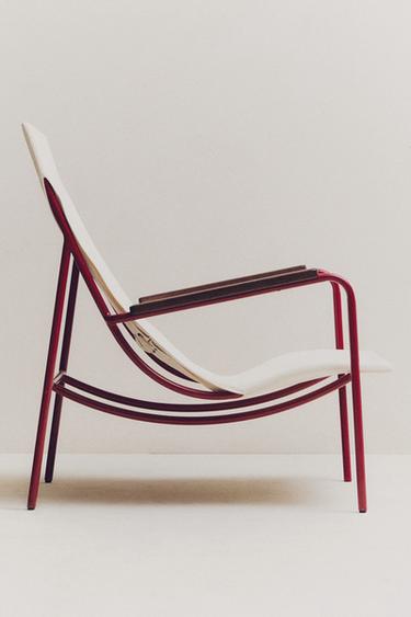 COLOURED TEXTURED METAL CHAIR - Ecru / Red by Zara - Image 7
