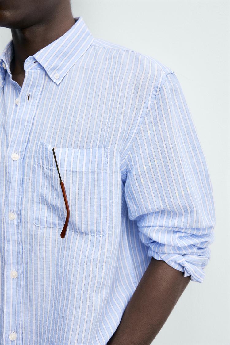 CAMISA DE MEZCLA DE LINO CORTE RECTO 5