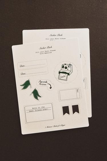 Zara PHOTO STICKER SHEETS (SET OF 20) - White