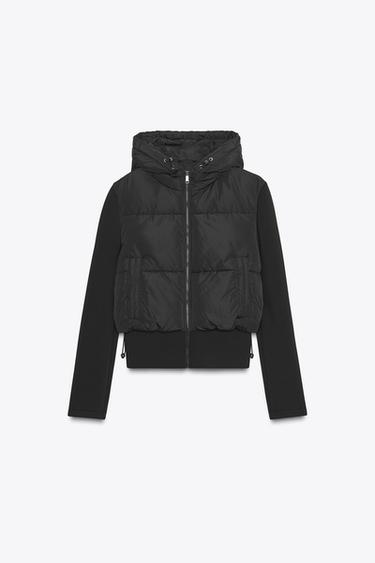 CHAQUETA ACOLCHADA CAPUCHA - Negro de Zara
