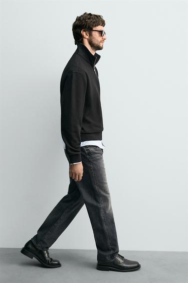 SWEAT COL ZIPPÉ BASIQUE - Noir de Zara - Image 5