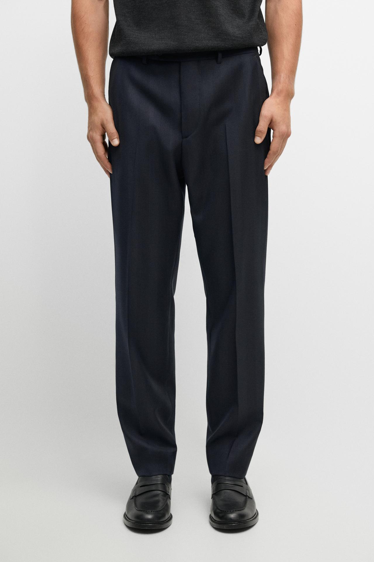 Herringbone suit pants — Navy blue