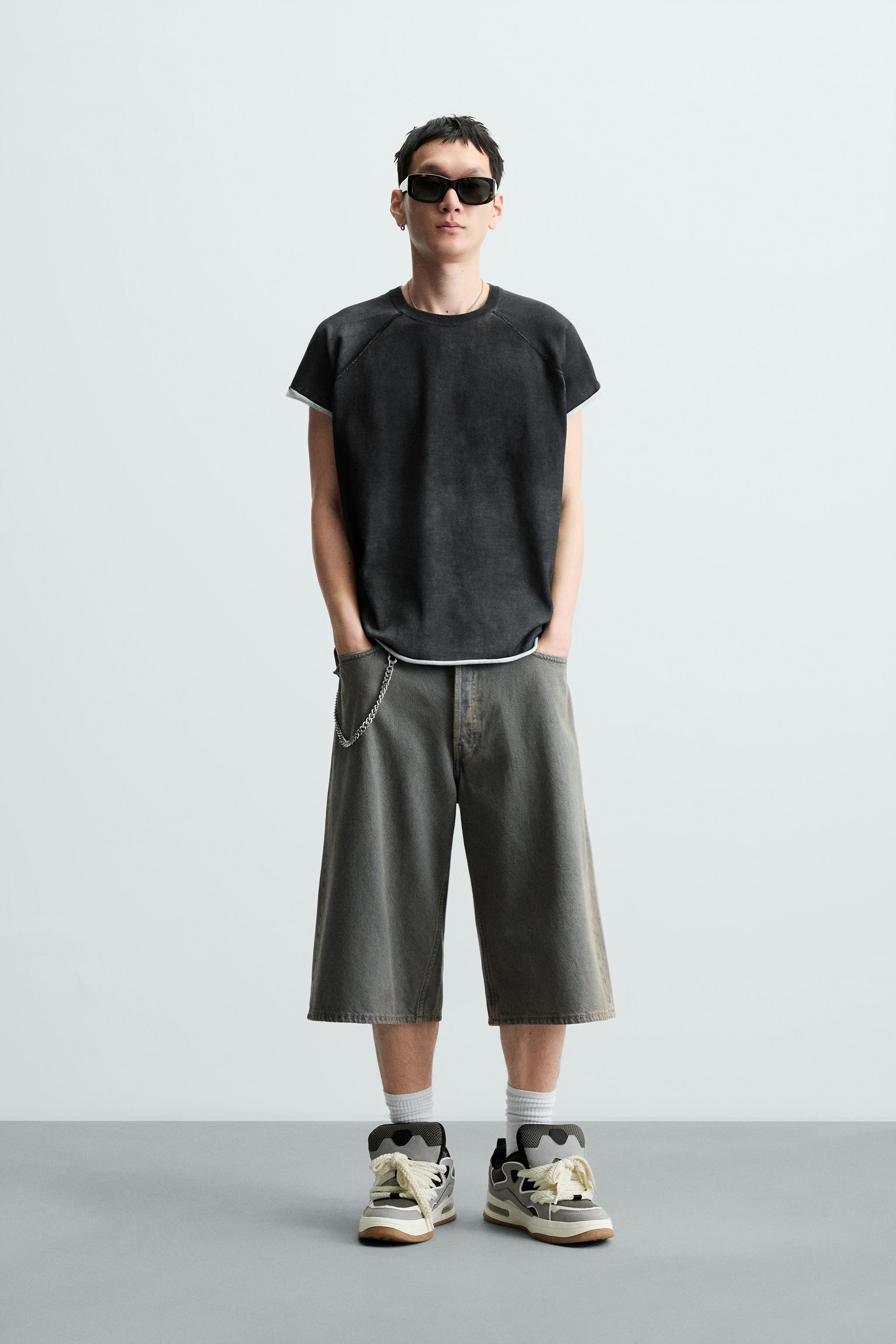 CAMISETA PONTO LAVADO - Cinza-antracito | ZARA Brasil