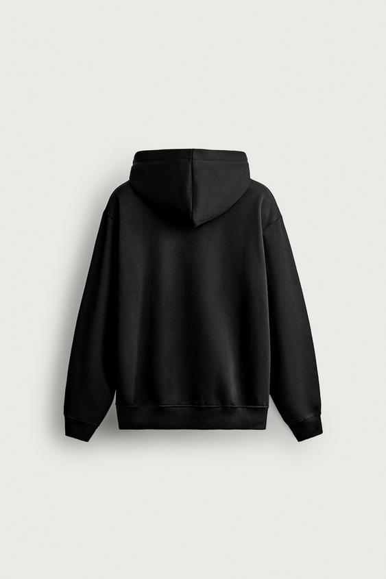 SWEAT À CAPUCHE BASIQUE HEAVYWEIGHT - Noir de Zara - Image 7