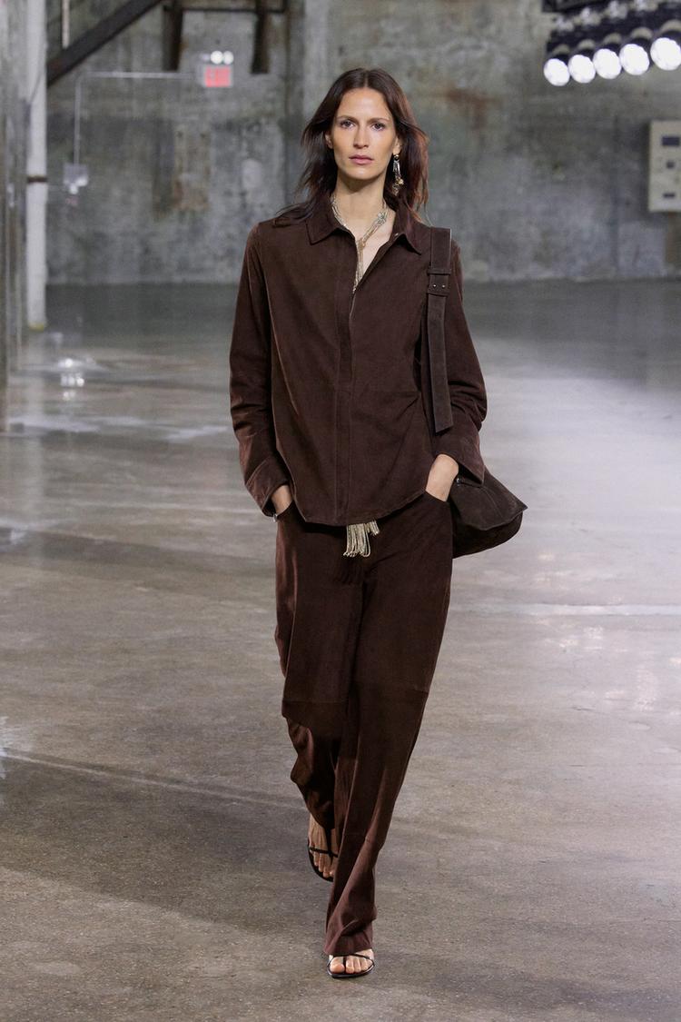 ÁO KHOÁC DÁNG SƠ MI 100% DA LỘN ZW COLLECTION LIMITED EDITION