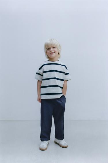 PANTALÓN BAGGY SEERSUCKER - Azul de Zara