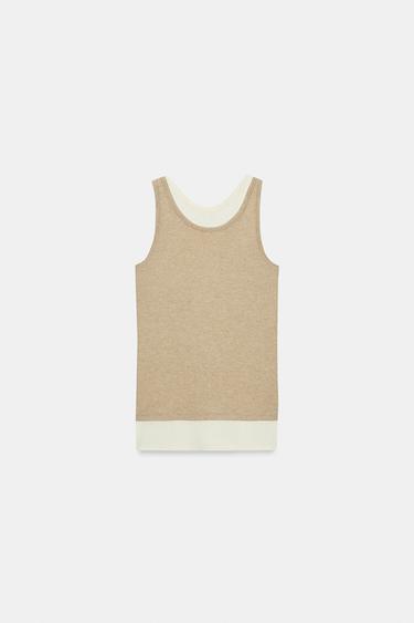 DOUBLE-LAYER STRAPPY TOP - Ecru / Beige by Zara - Image 4