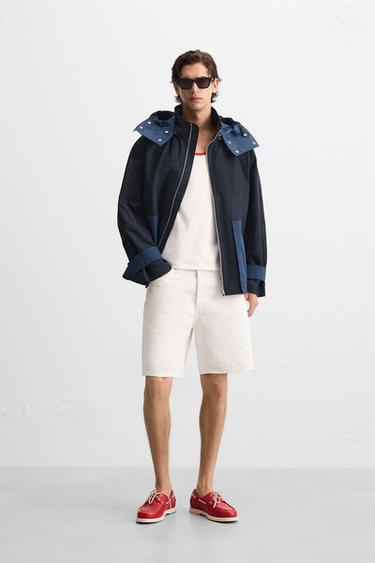 COLOUR BLOCK HOODED PARKA - Navy blue by Zara
