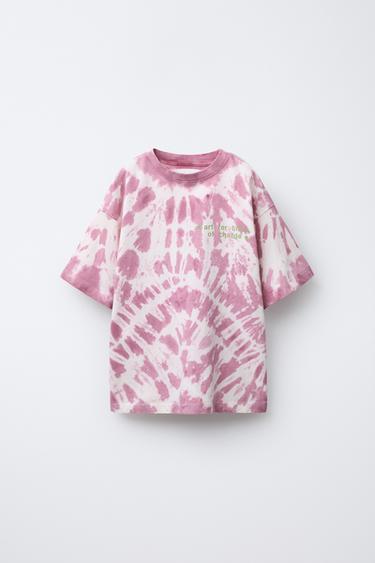 TIE-DYE PRINT T-SHIRT - Purple by Zara