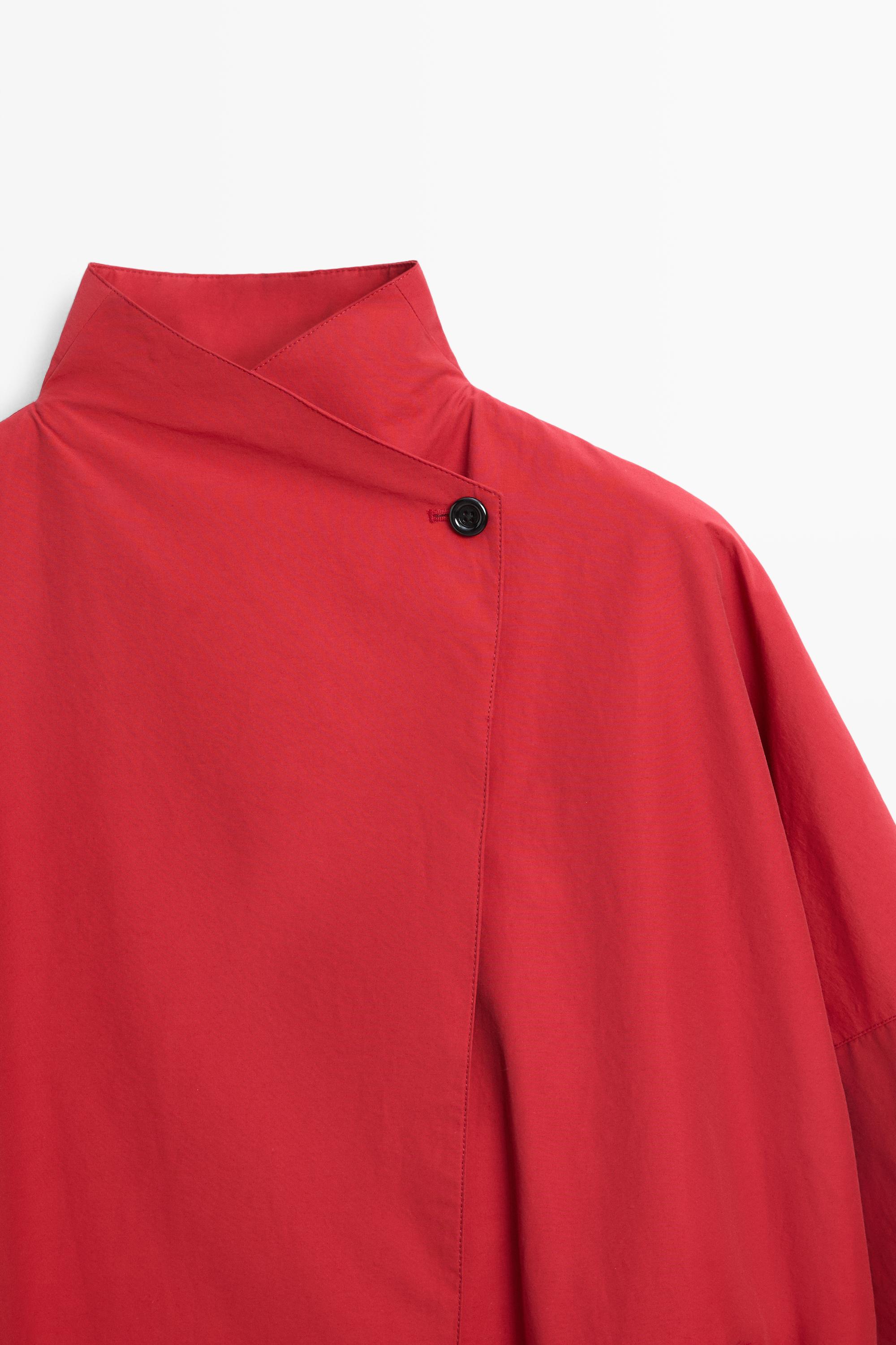 Cotton blend technical jacket with side button