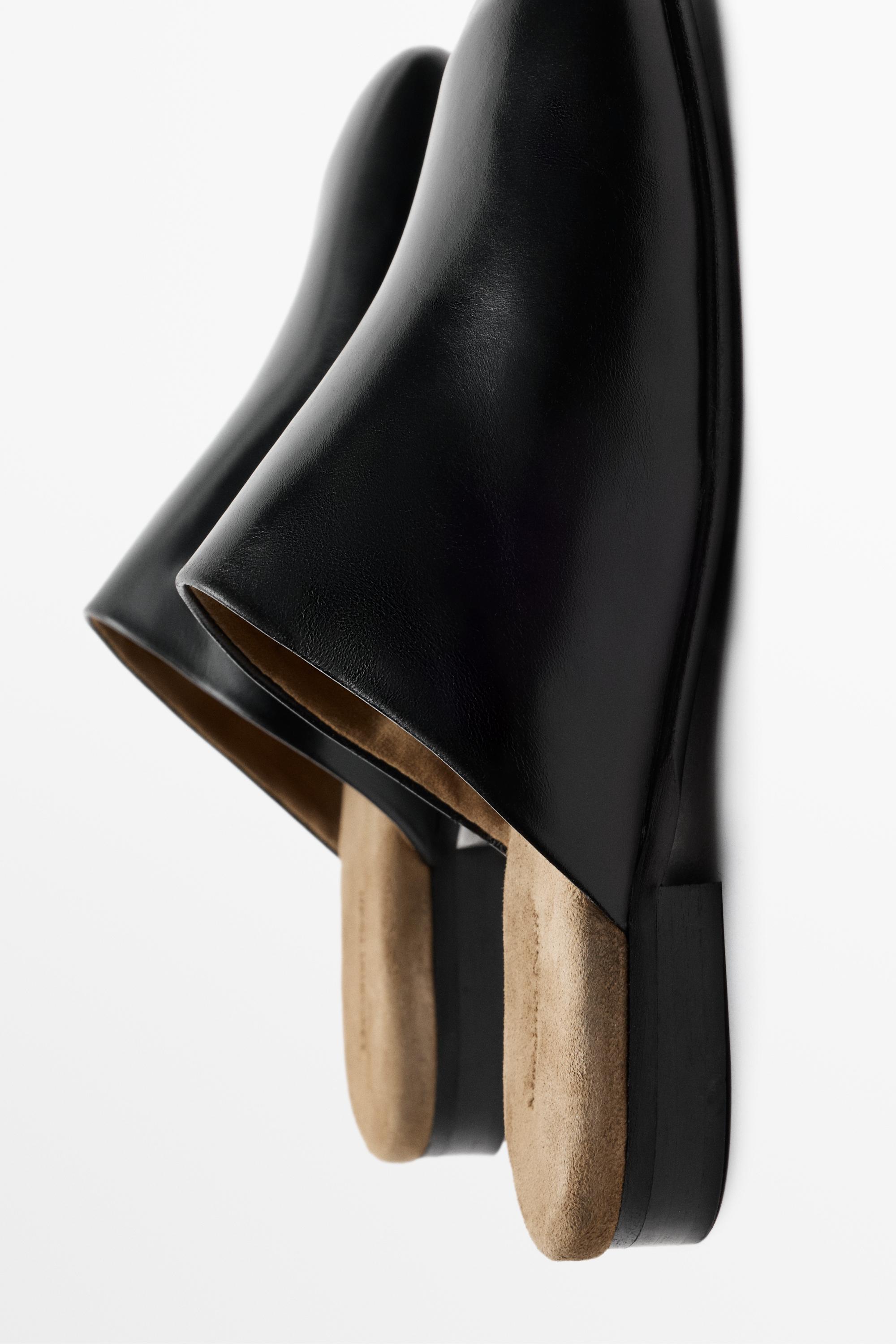 Mules en cuir souple