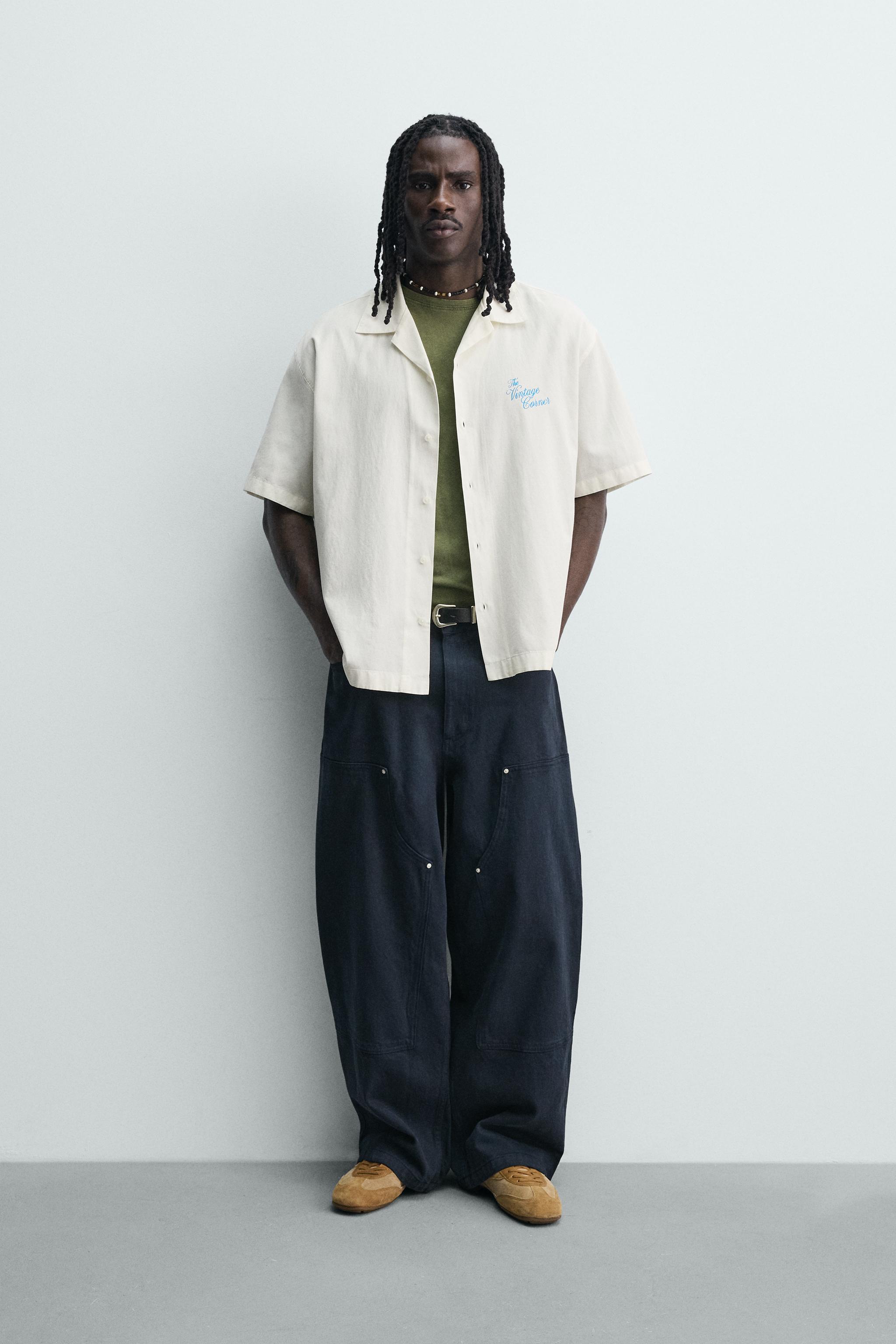 CHEMISE RELAXED FIT LYOCELL ET COTON À IMPRIMÉS