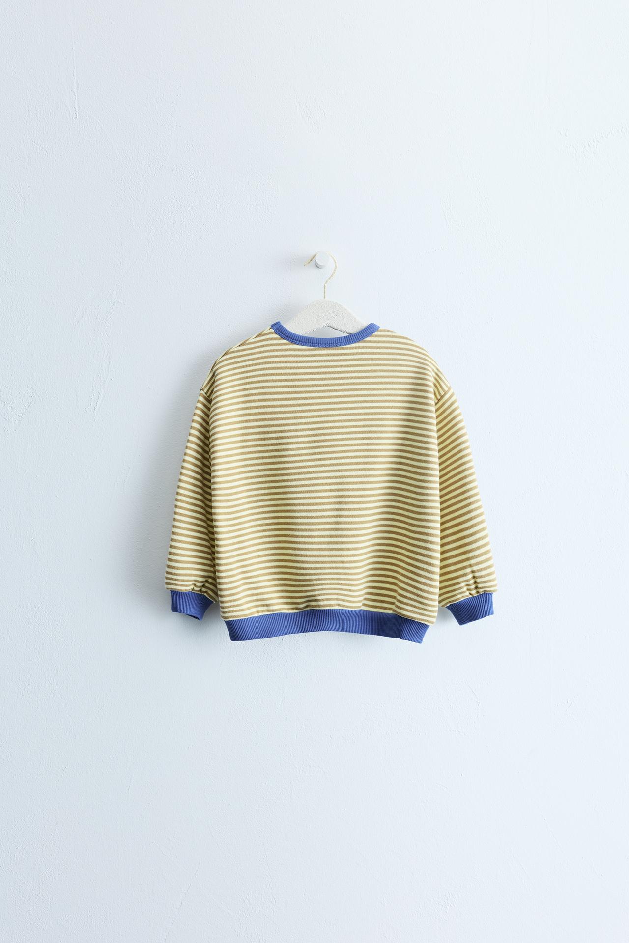 ZARA TIMELESS - STRIPED PRINT SWEATSHIRT — Blue