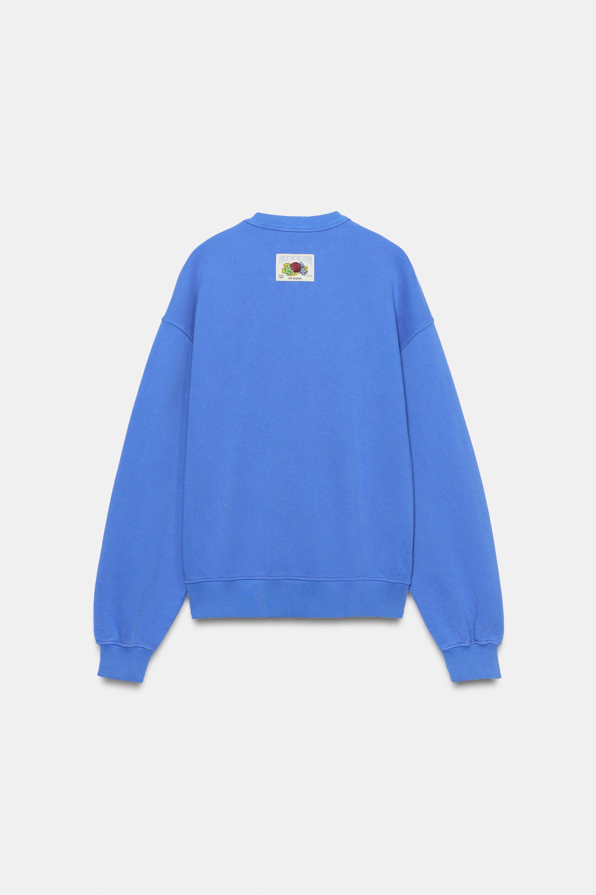 Zara SOLUK EFEKTLİ FRUIT OF THE LOOM™ SWEATSHIRT görsel 3