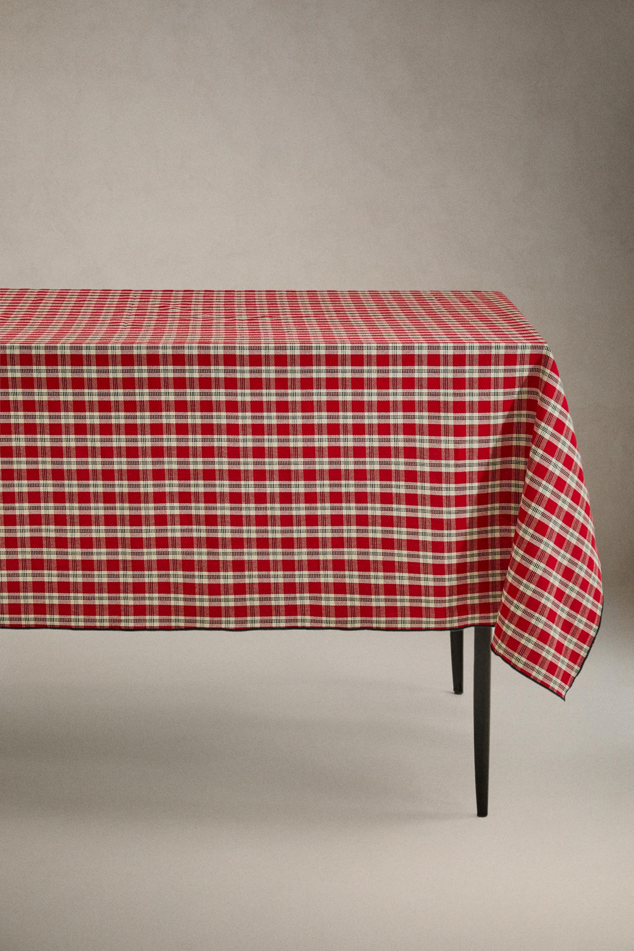 DYED THREAD COTTON CHRISTMAS TABLECLOTH