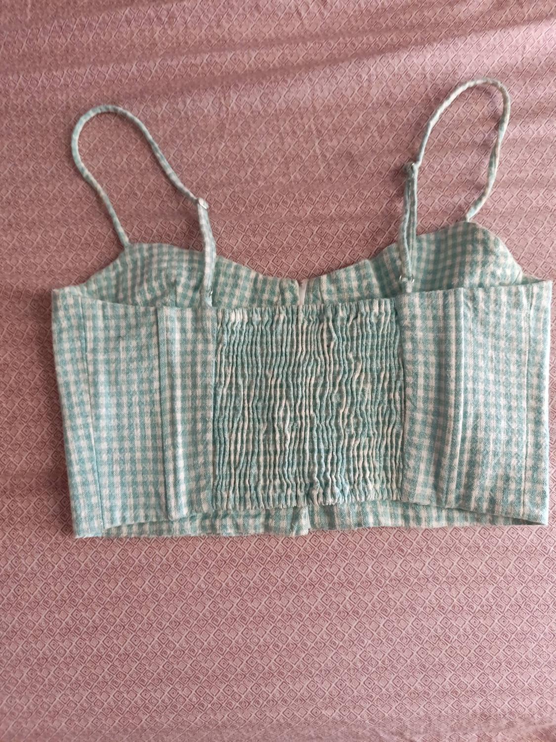 GINGHAM CORSETRY-INSPIRED TOP - Image 4