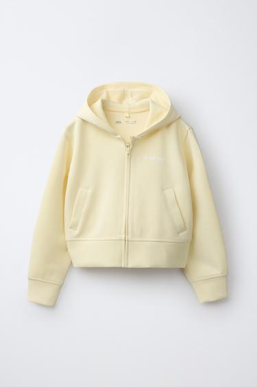 ZIP-UP HOODIE WITH MODAL BLEND - Light yellow by Zara
