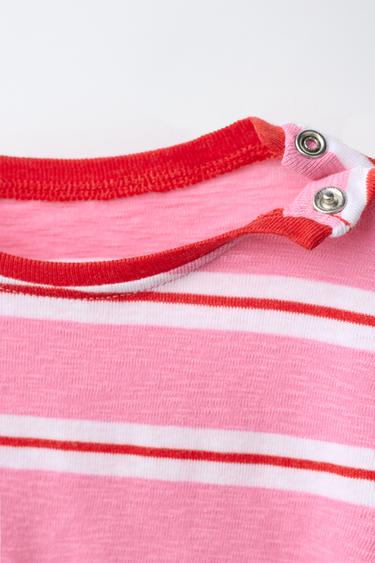 STRIPED T-SHIRT AND BERMUDA SHORTS SET - Pink / White by Zara - Image 2