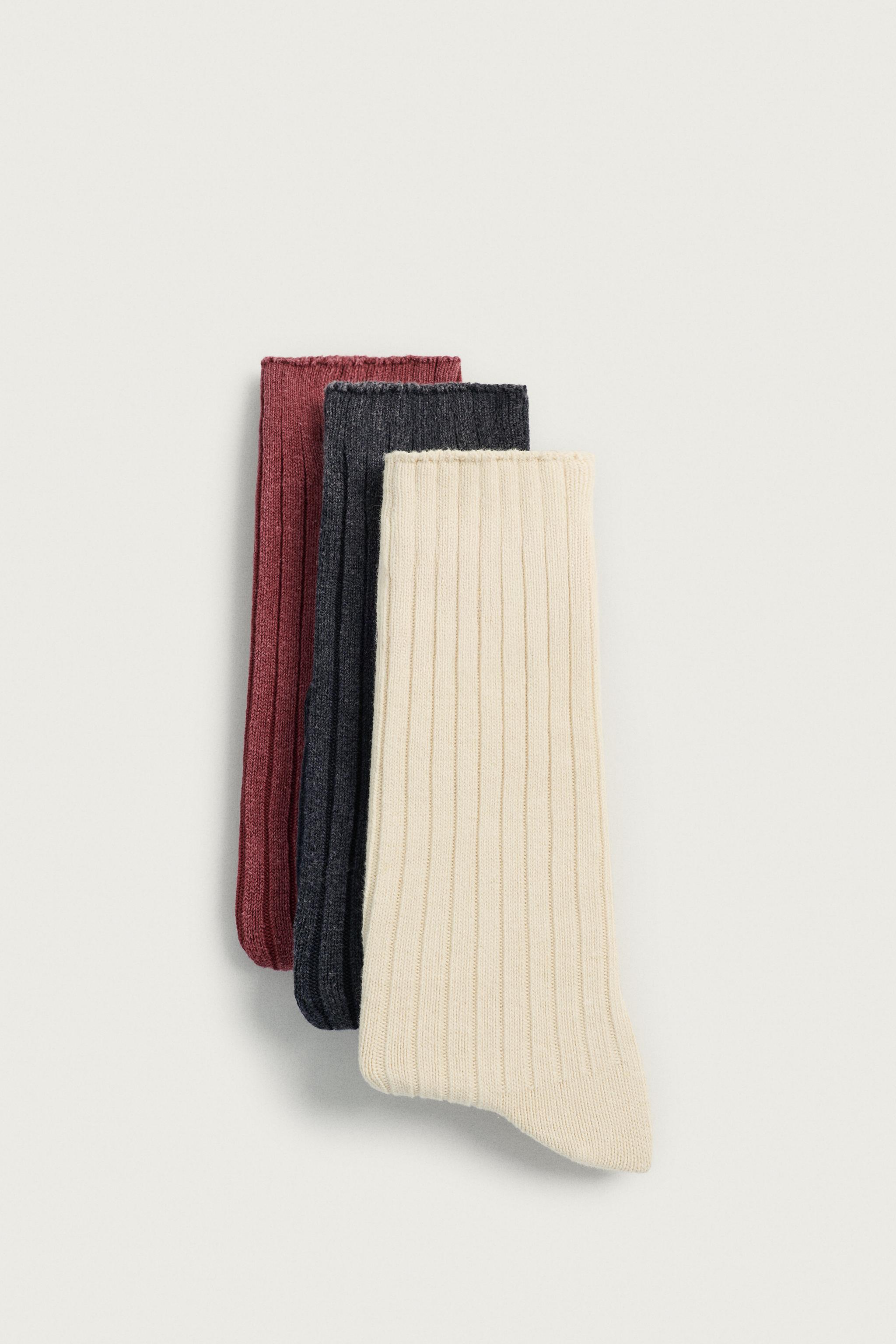 3-PACK WASHED RIBBED SOCKS