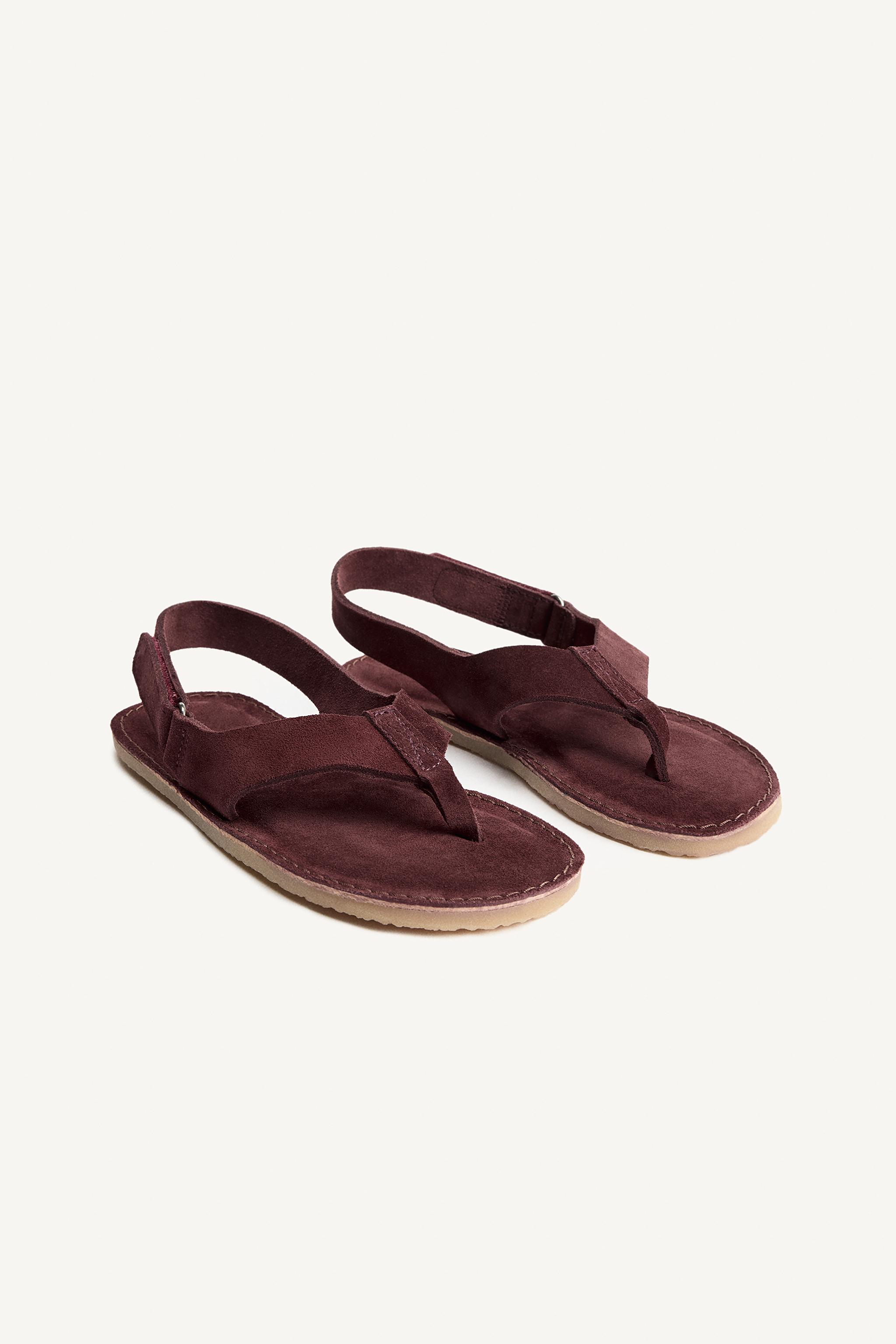 【ZARA】LTHR SNDLS 14 スエードレザーサンダル2788/520 LTHR SNDLS 14 - Beige | ZARA United States