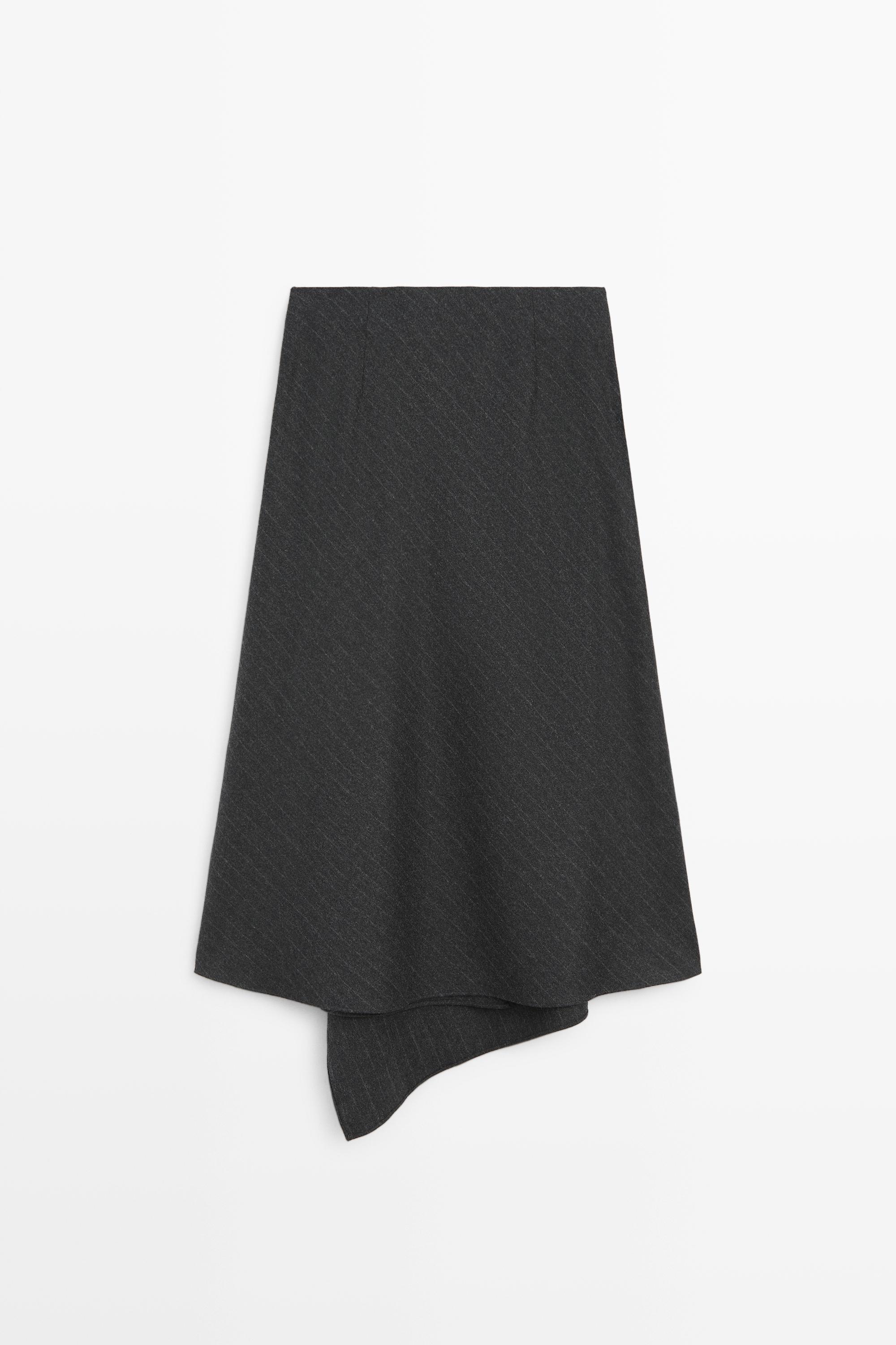 Jupe midi portefeuille à rayures tennis, EVA et daim